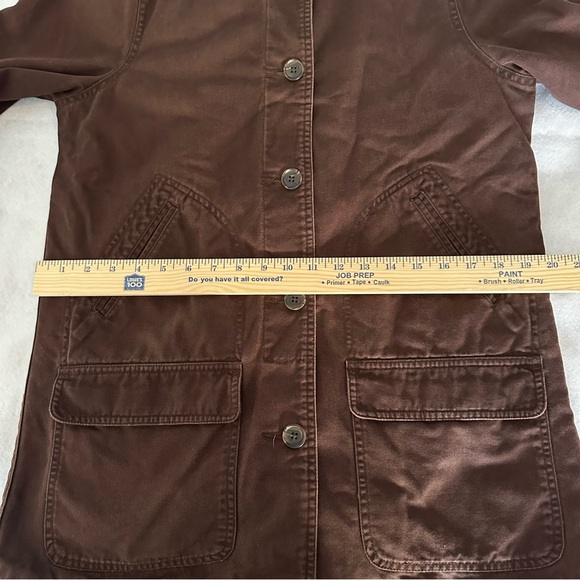 Lands' End Women’s Chocolate Brown Chore Barn Jacket Flannel Lined Size Small - Picture 14 of 15